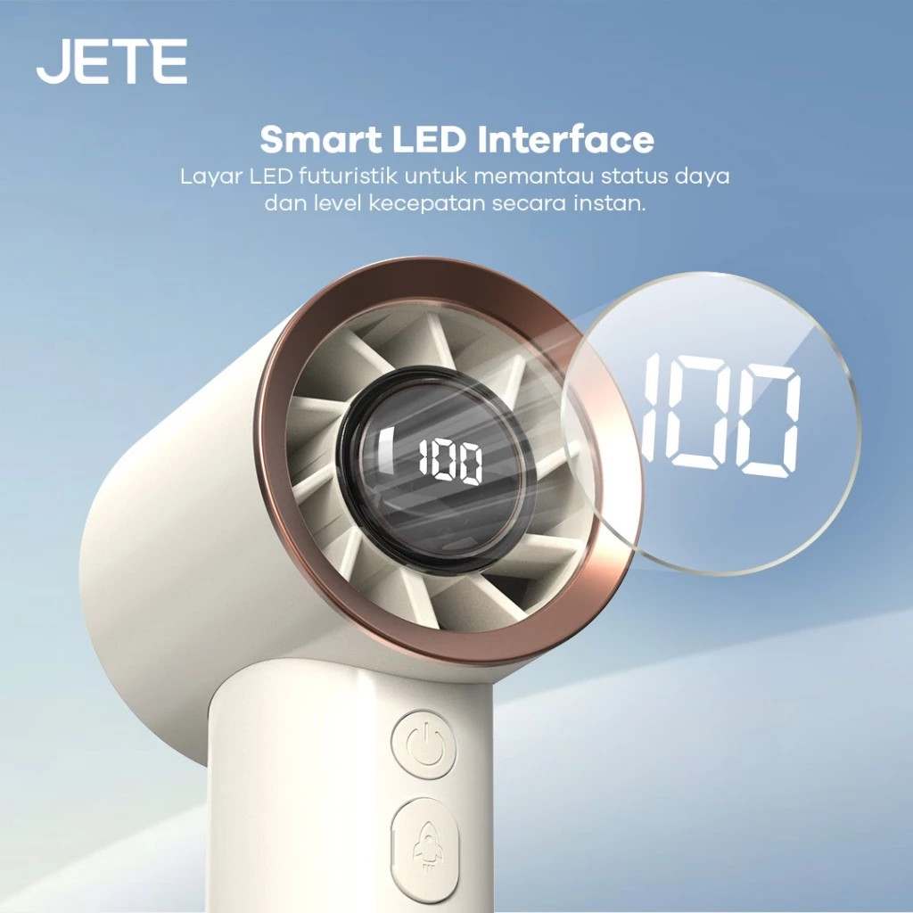 Kipas Angin JETE TF2 Portable Mini Turbo Fan Adjustable Cooler Kipas Angin Tangan USB Type C Rechargeble Kipas Travelling Portable (RTL) - Gambar 3