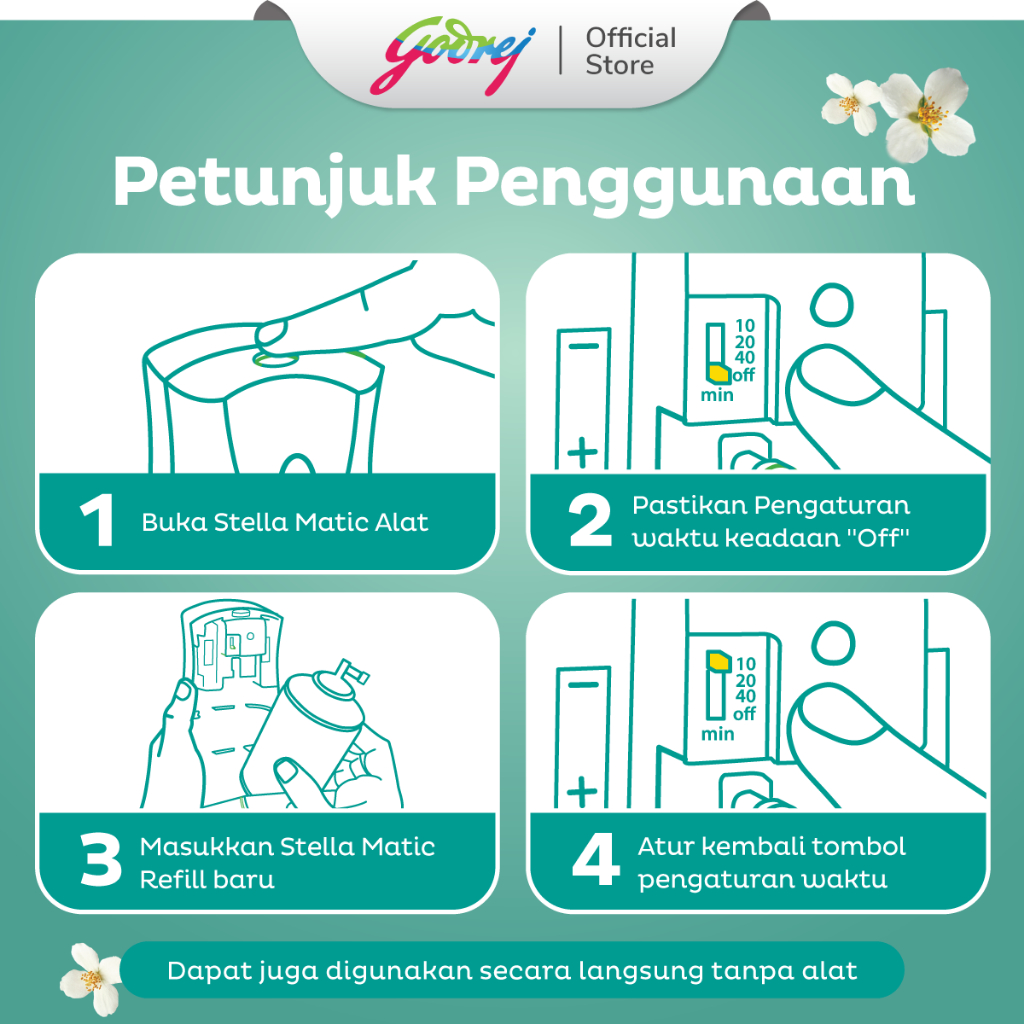 Stella Matic Box Set Balinese Jasmine (Alat + Refill) - Pengharum Pewangi Ruangan Otomatis - Gambar 3