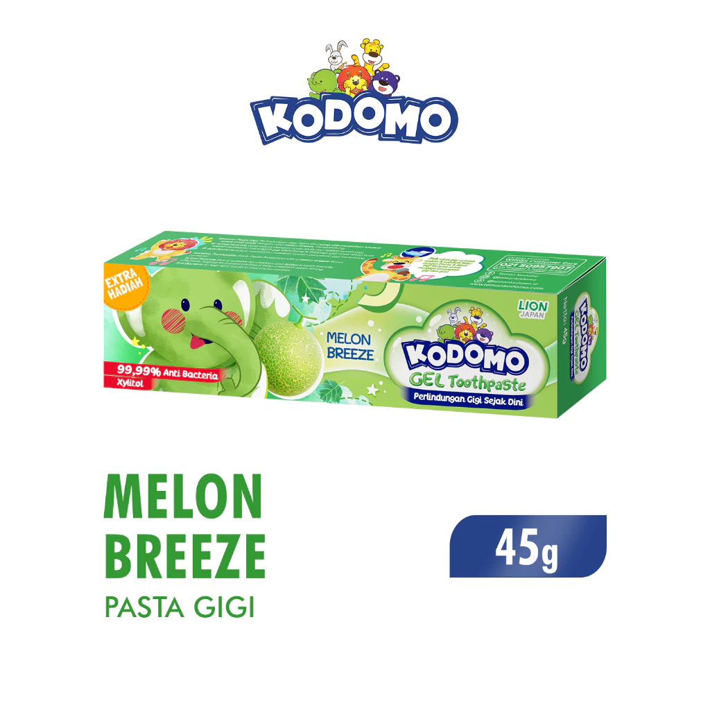 Kodomo Pasta Gigi Melon Breeze Tube 45 gr x3 - Gambar 3