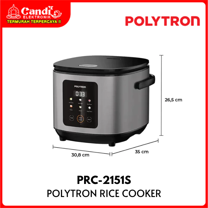 POLYTRON Rice Cooker 1,5 Liter Low Carbo Digital PRC-2151S - Gambar 2