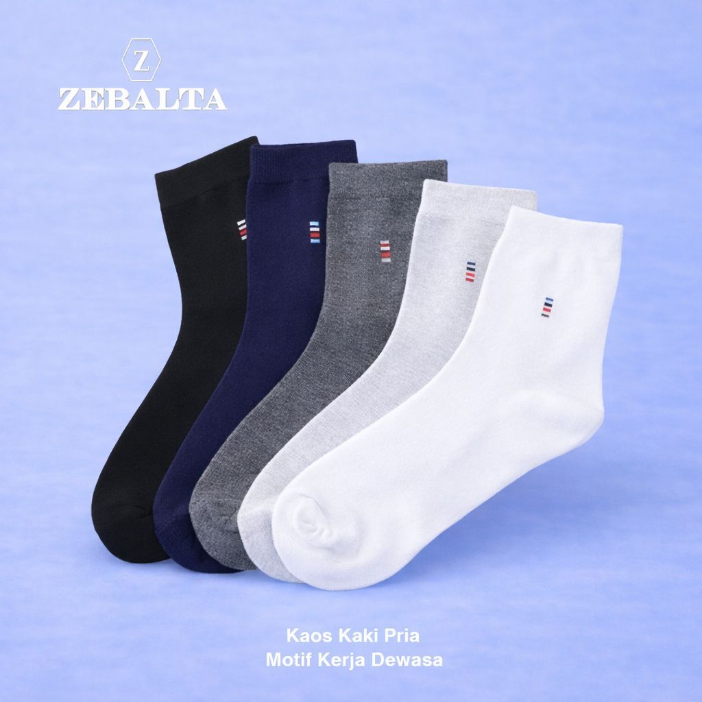 ZEBALTA - Kaos Kaki Pria Motif Kerja Dewasa