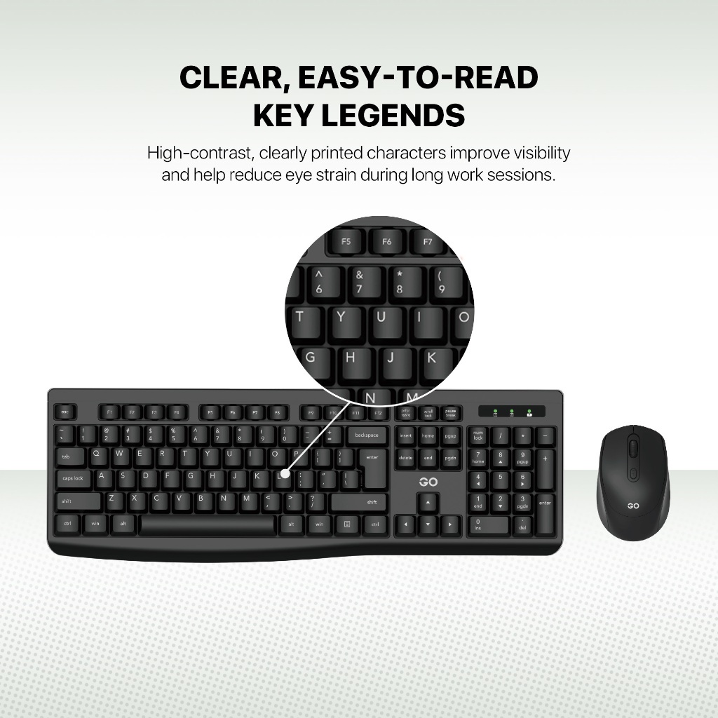 Fantech GO WK900 / WK-900 Combo Keyboard Mouse Office Wireless - Gambar 2