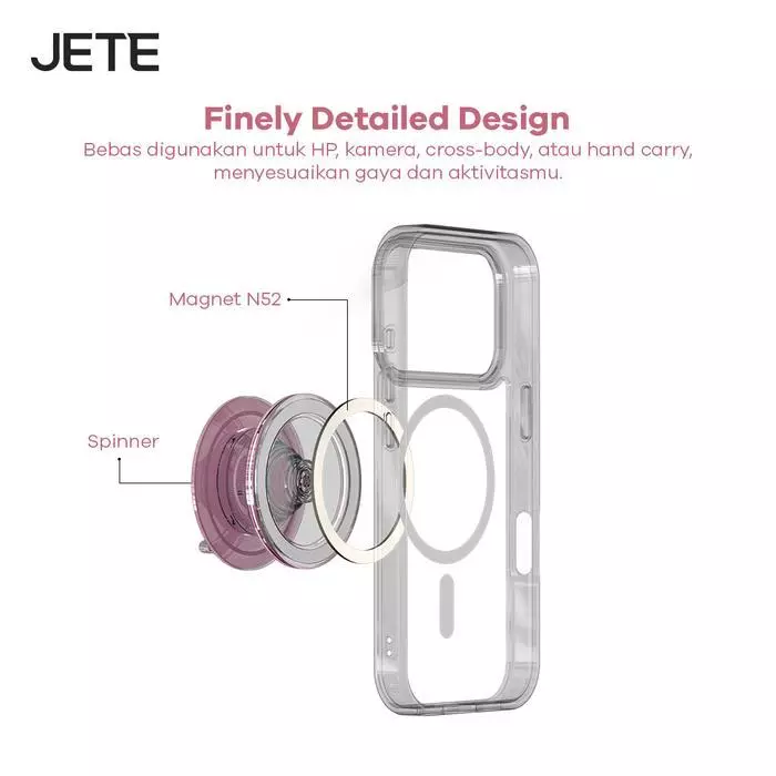 Griptok JETE Socket Pop Animal Party Magnetic Socket Handphone Universal Ring HP Stand Holder 60° Phone Grip Holder Iring Stand For Android For iPhone X XR 11 12 14 15 16 17 - Gambar 3