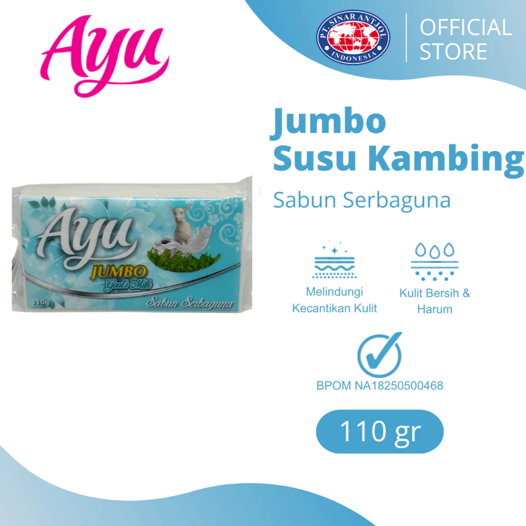 Ayu Jumbo Susu Kambing – Sabun Mandi Serbaguna 110gr Goats Milk