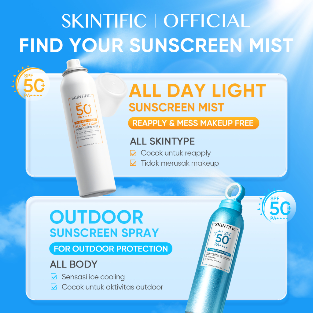 Skintific Sunscreen Mist SPF 50+ For All Skin Types - Gambar 2