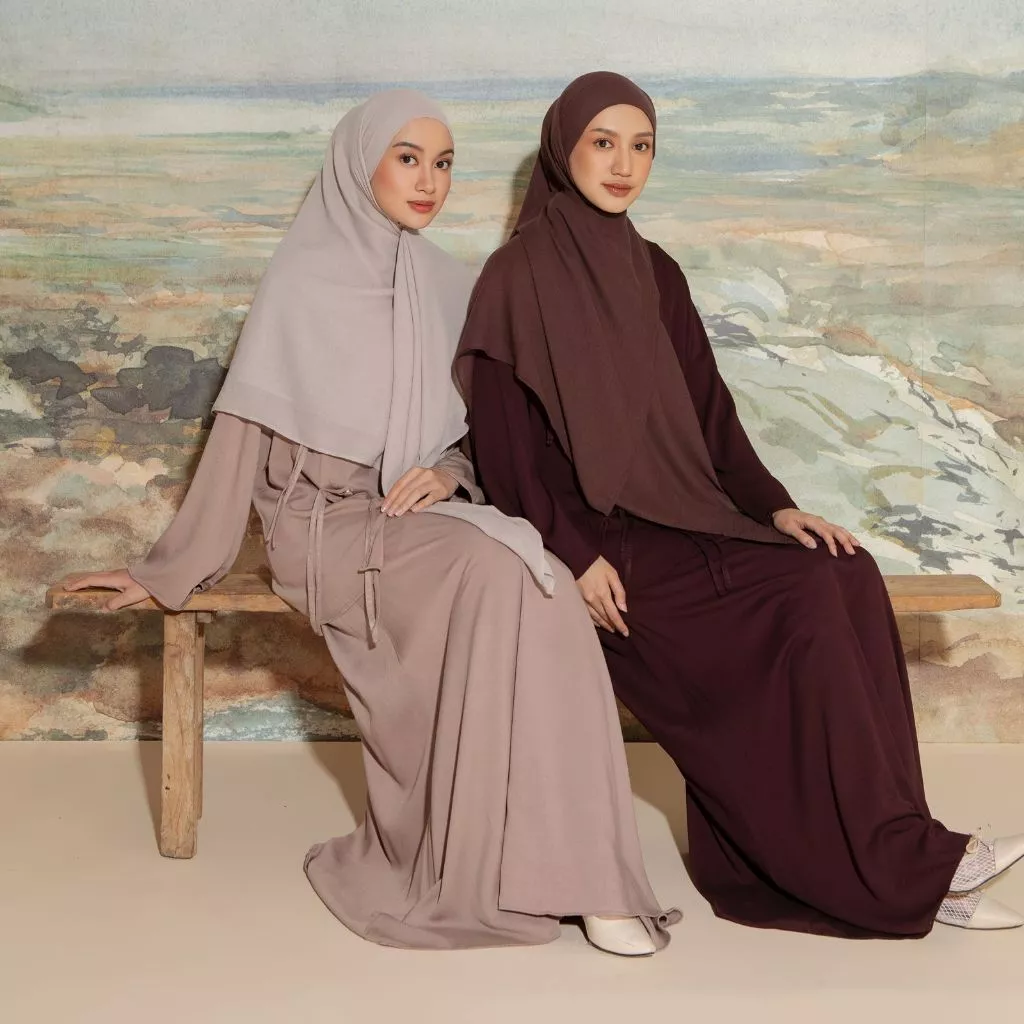 Lozy Hijab - Sera Set (One Set Blouse Skirt Janggan Cheongsam Bahan Corduroy) - Gambar 3