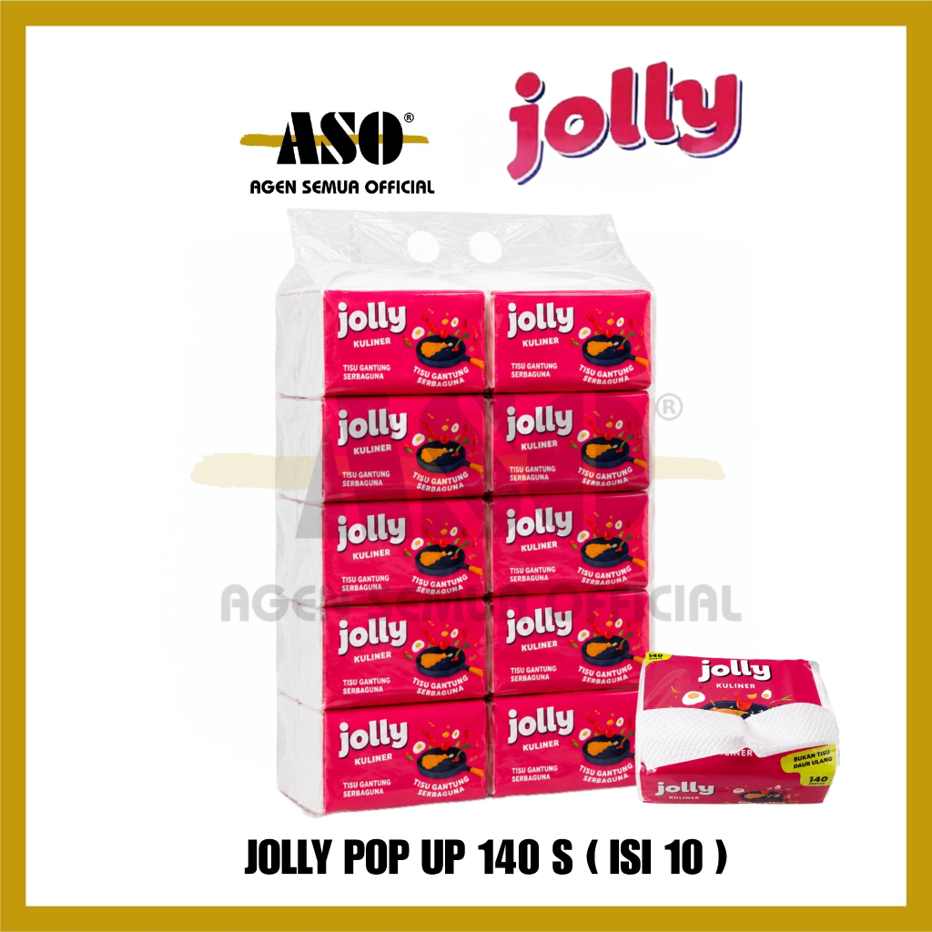 [ Paket isi 10 ] Tisu Tissue JOLLY POP UP kuliner napkin 140s tisu serbaguna PROMO !!!