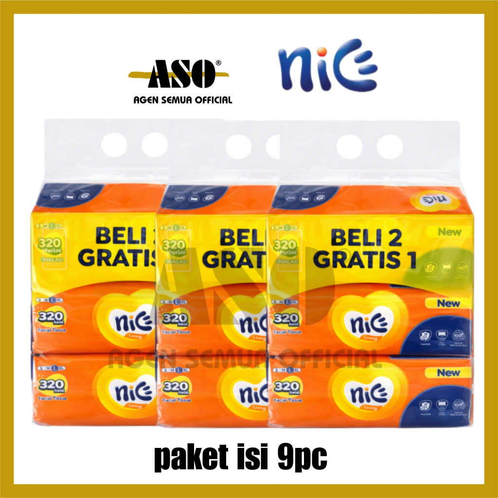 [ Paket ] Nice 320 helai 2ply facial tissue tisu wajah PROMO !!!