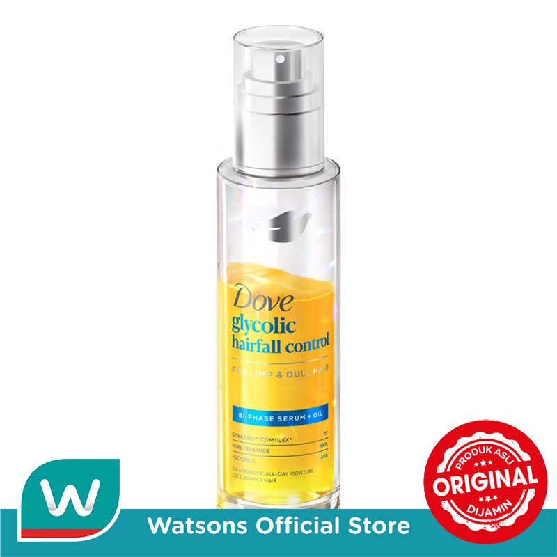 Dove Biphase Serum + Oil Glycolic Hairfall Control 77ml - Gambar 2