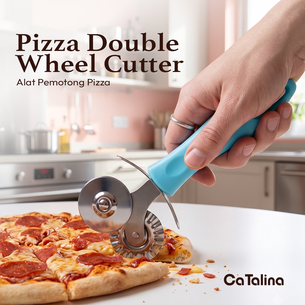 CaTalina Alat Pemotong Pizza Dua Mata Pizza Cutter