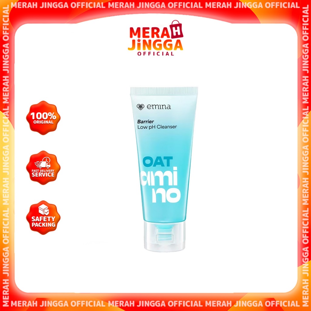 Emina Oat Amino Ceramide Barrier Low pH Gel Cleanser 70ml / Merah Jingga Official