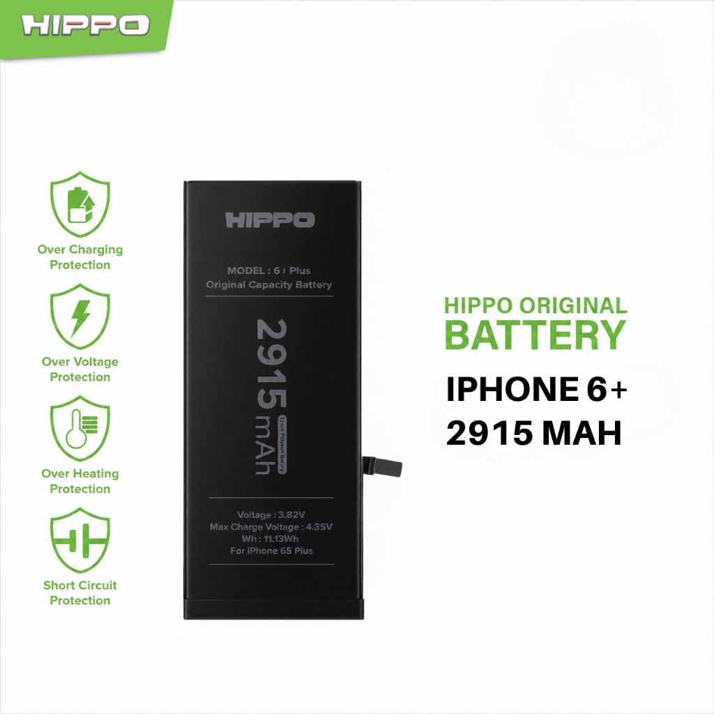 Hippo Baterai Baterry 100% ORI Baterai iPhone 6 Plus 2915Mah Original Batere Premium Batu Batre Batrai Handphone Garansi Resmi