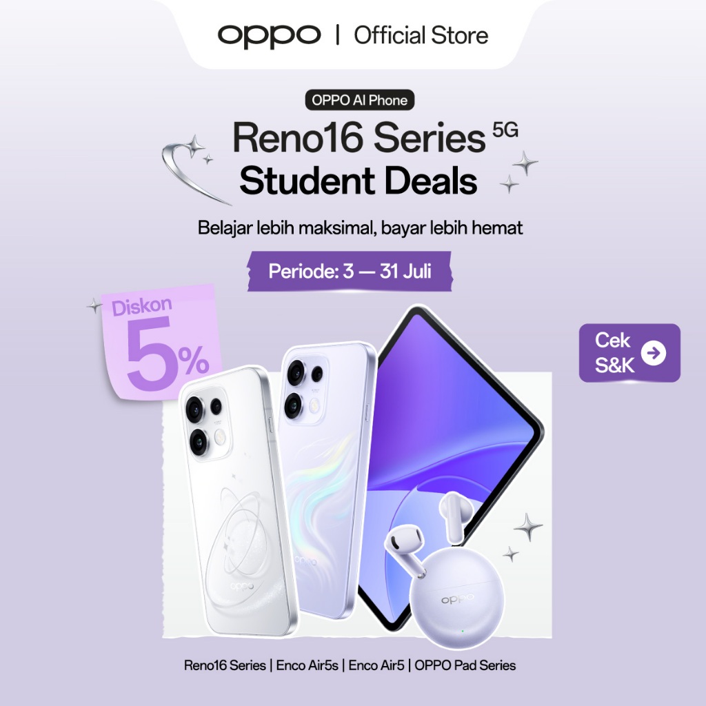 [NEW] OPPO Reno16 F 5G 8GB+128/256GB [3D Pop Planet Design, AI Remix Collage, 50MP Ultra-wide Selfie Camera] - Gambar 4