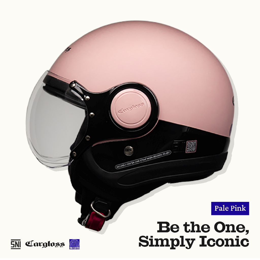 Cargloss M One Retro Helm Half Face - Pale Pink