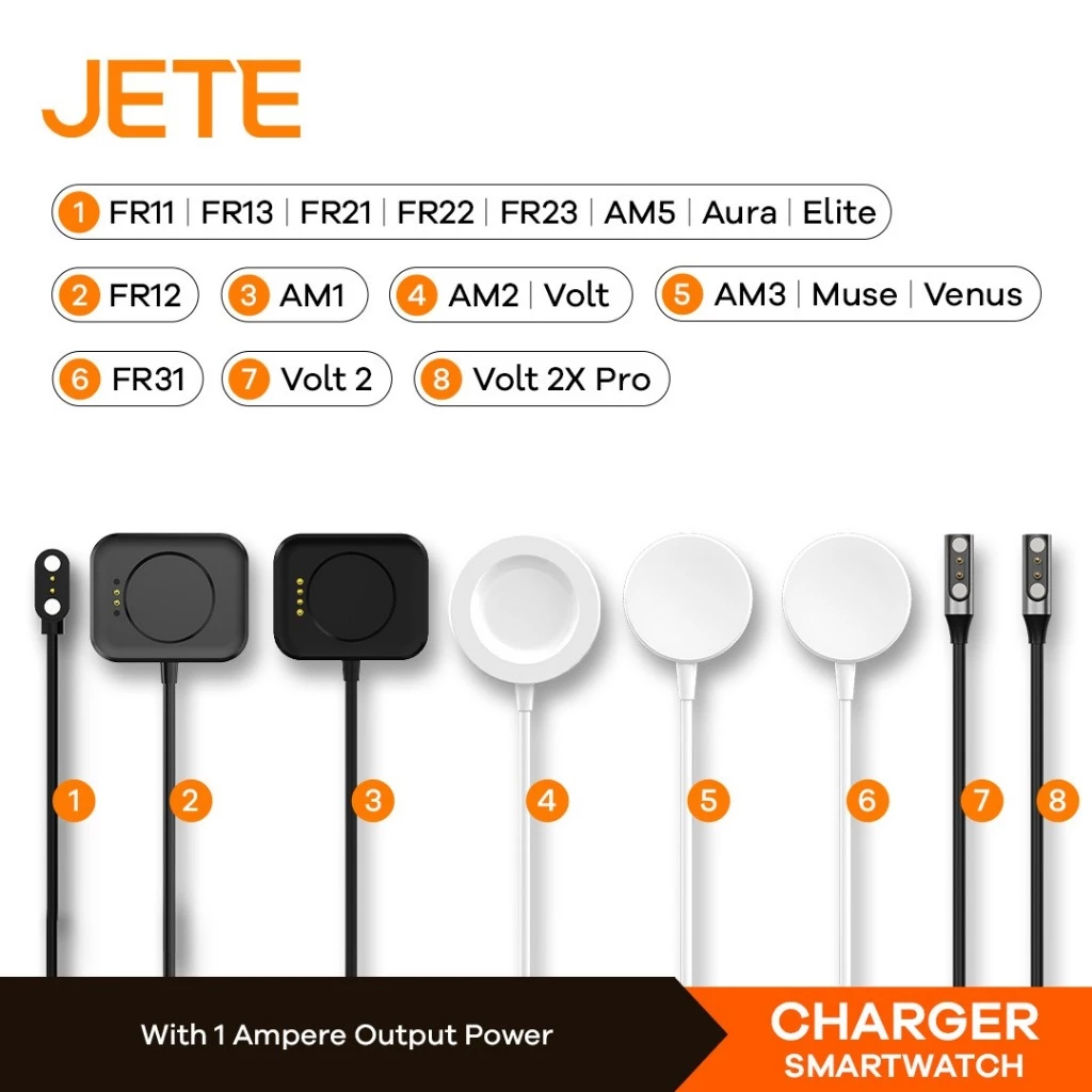JETE Charger Smartwatch Wireless Magnetic Original FR11 FR12 AM1 AM2