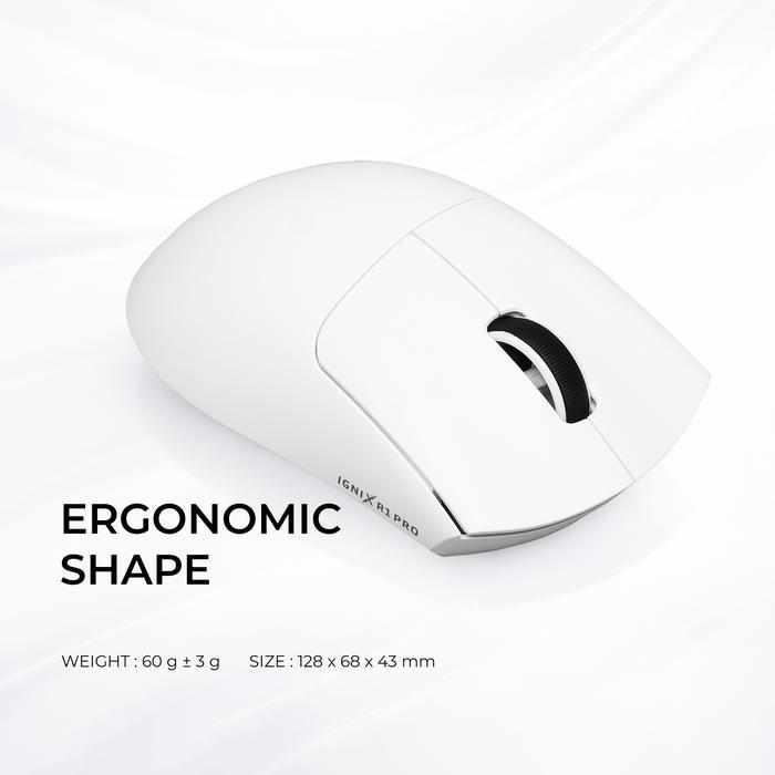 Vortexseries IGNIX  R1 / R1 Pro Vortex Wireless Gaming Mouse 3in1 Connection Ergo PixArt PAW 3311 / 3395 PRO - Gambar 2