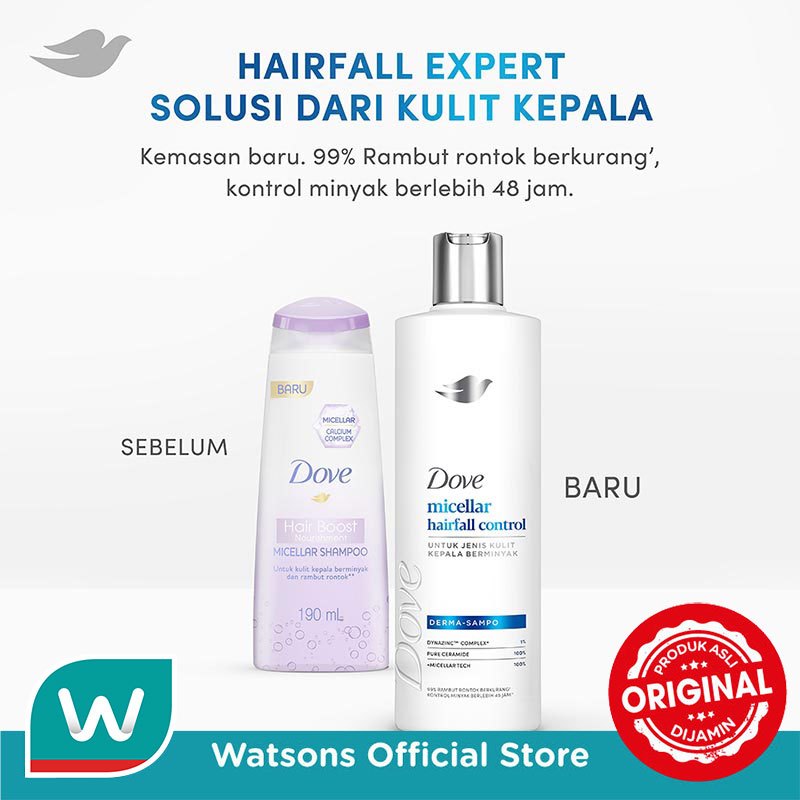 Dove Shampoo Micellar Hairfall Control 290ml - Gambar 4
