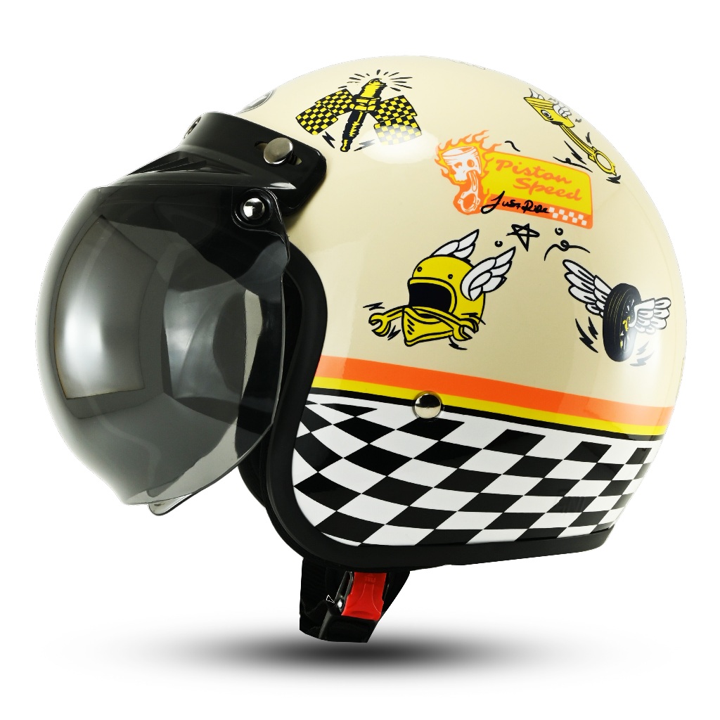 Helm Retro Helm Bogo Wanita Pria Motif SNI Terbaru - Gambar 4