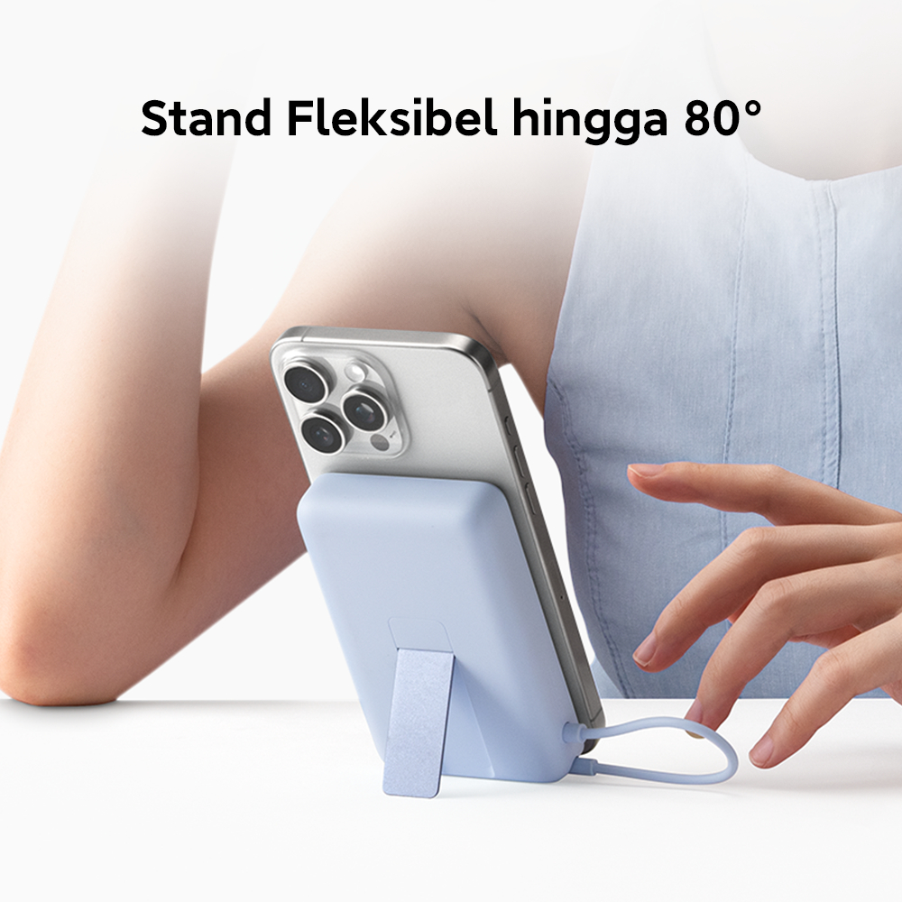Xiaomi Magnetic Power Bank 10000mAh with Built-in Stand / Stand Fleksibel hingga 80° / 33W Wired + 15W Wireless Charging / Pass-Through Charging untuk Pengisian Simultan / Sertifikasi 3C Aman untuk Perjalanan / Powerbank [Xiaomi Official Store] - Gambar 2
