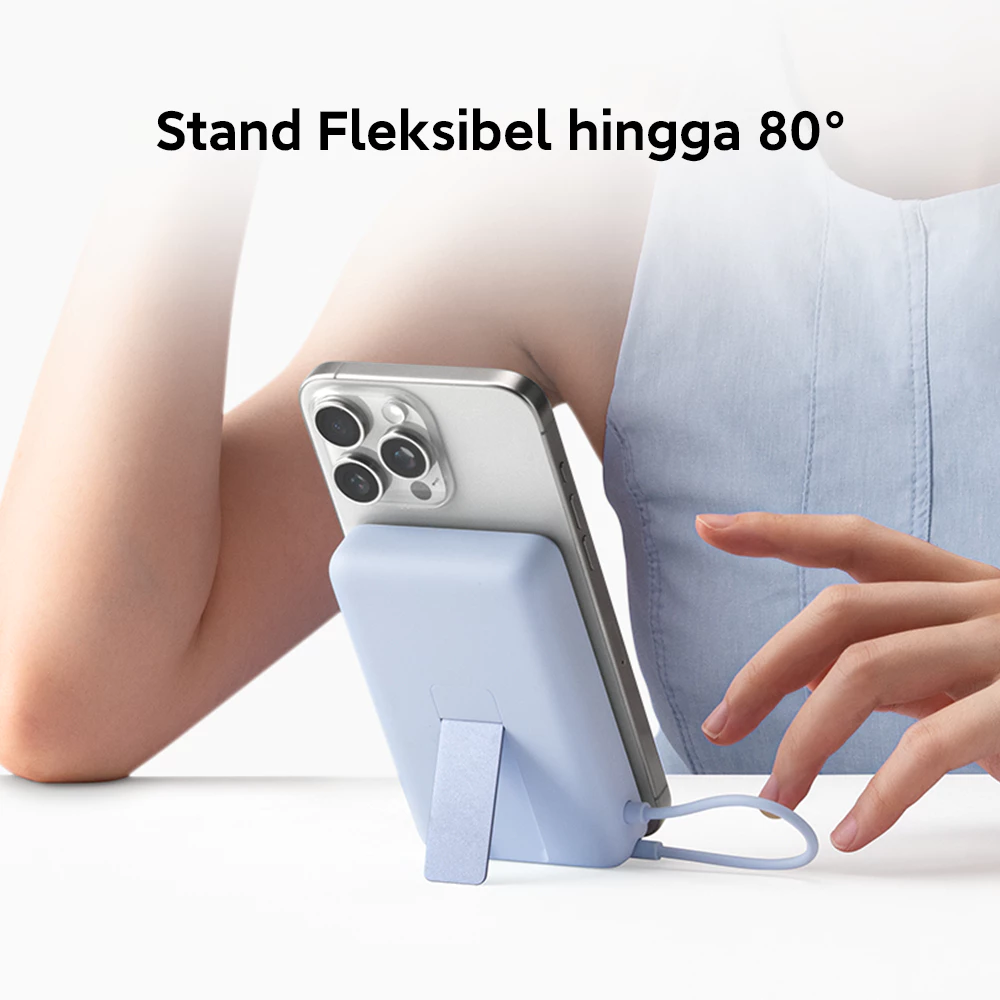 Xiaomi Magnetic Power Bank 10000mAh with Built-in Stand / Stand Fleksibel hingga 80° / 33W Wired + 15W Wireless Charging / Pass-Through Charging untuk Pengisian Simultan / Sertifikasi 3C Aman untuk Perjalanan / Powerbank [Xiaomi Official Store] - Gambar 2