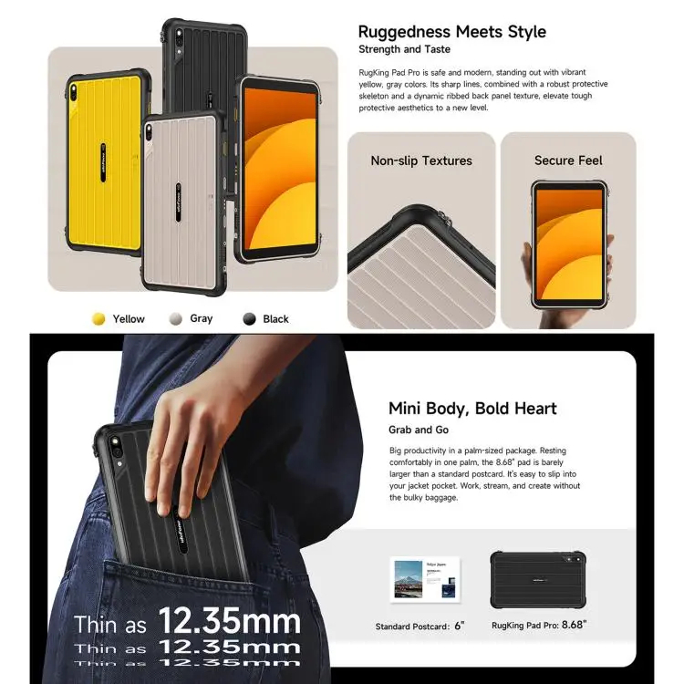 Ulefone Rugking Pad Pro 8,68''LCD IPS 90HZ HD+ 8GB 128GB 7100mAh 18W 16MP - Gambar 3