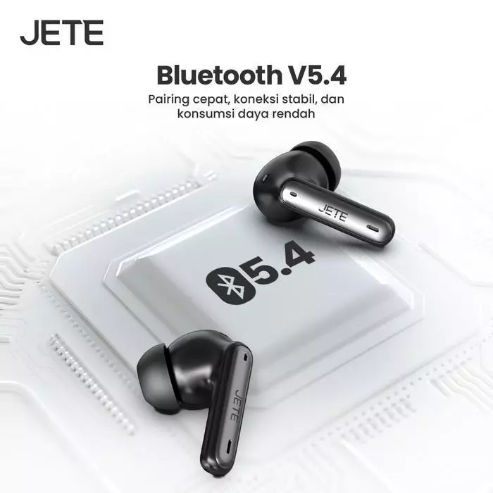 TWS JETE TS2 Headset Bluetooth V5.4 ANC Noise Cancelling IPX4 Super Bass Wireless Earphone Gaming mode ENC 4 Mic Type C charging (RTL) - Gambar 4