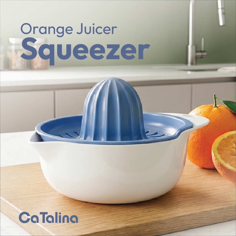 Alat Pemeras Jeruk Lemon Orange Squeezer Plastik dengan Wadah