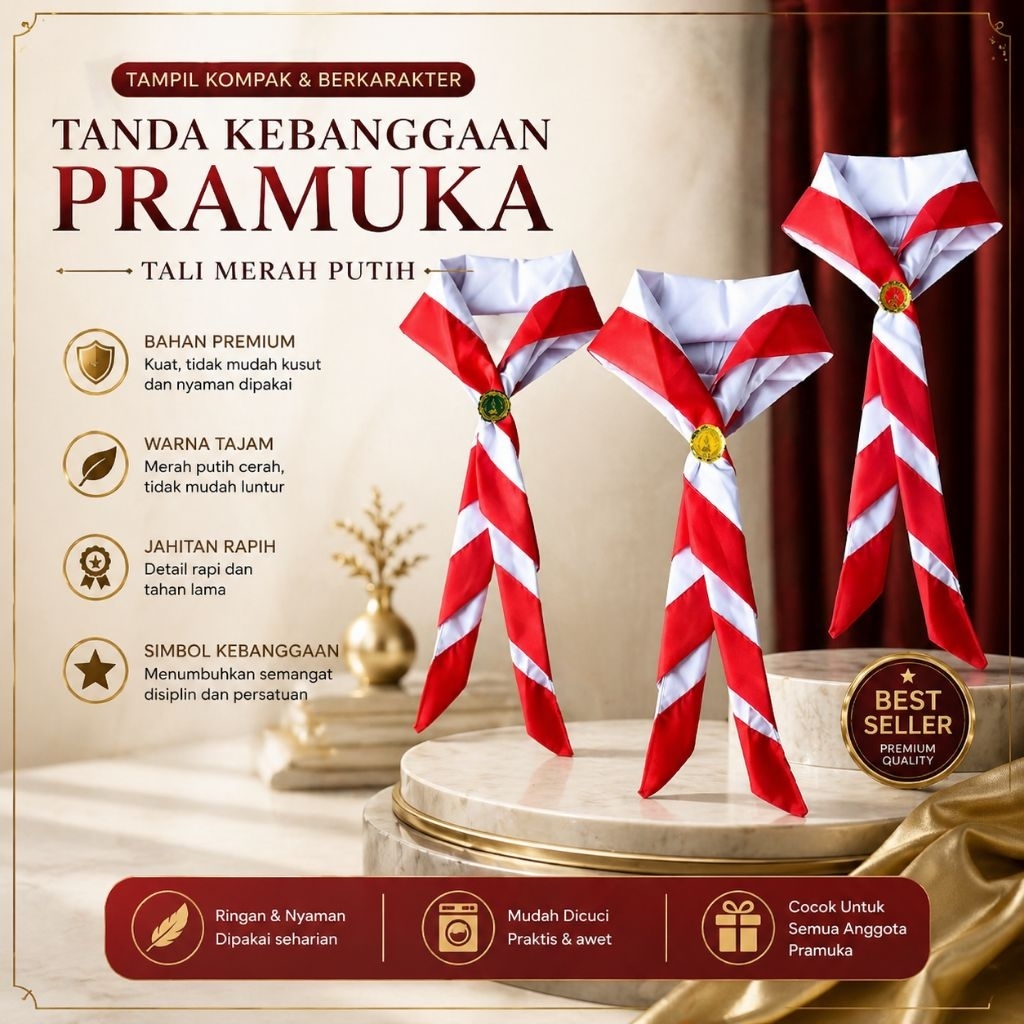 MERAH Hasduk Red and White PlusPRAMUKA Elementary, Middle, and High ...