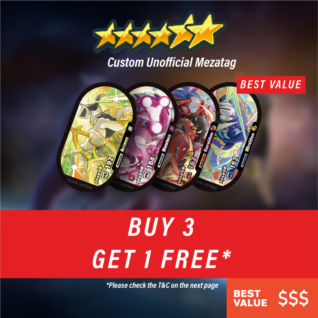 BUY 3 GET 1 FREE - Pokemon Mezastar Custom Unofficial Fake Superstar B6 ...