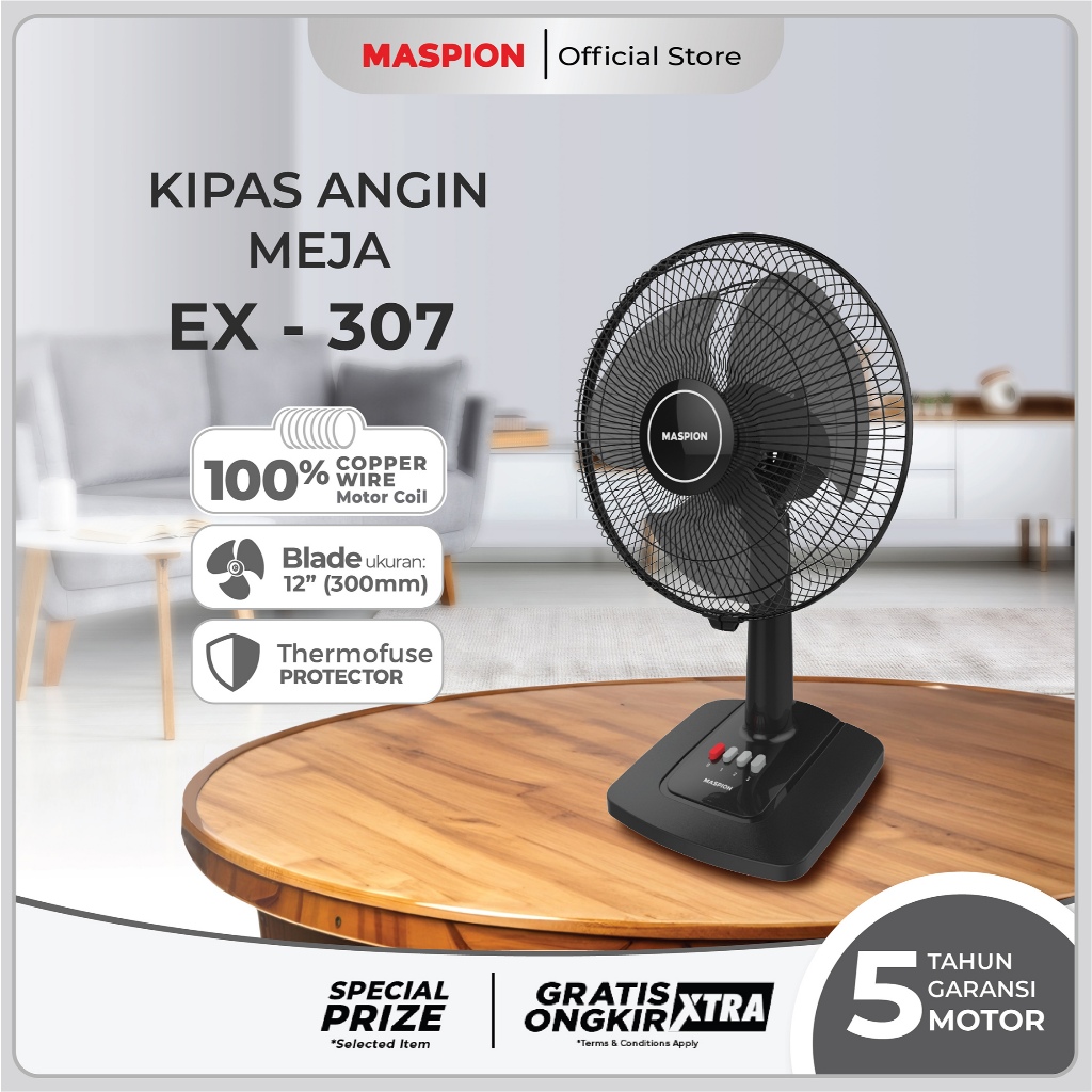 Maspion Kipas Angin Meja Desk Fan 12 Inch EX-307