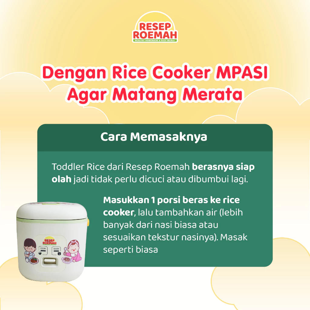 Nasi Tim Organik With NutriProtein Sachet By Resep Roemah - Beras Kukus Untuk Toddler & Kids Bubur Kaldu MPASI BB Booster - Gambar 4