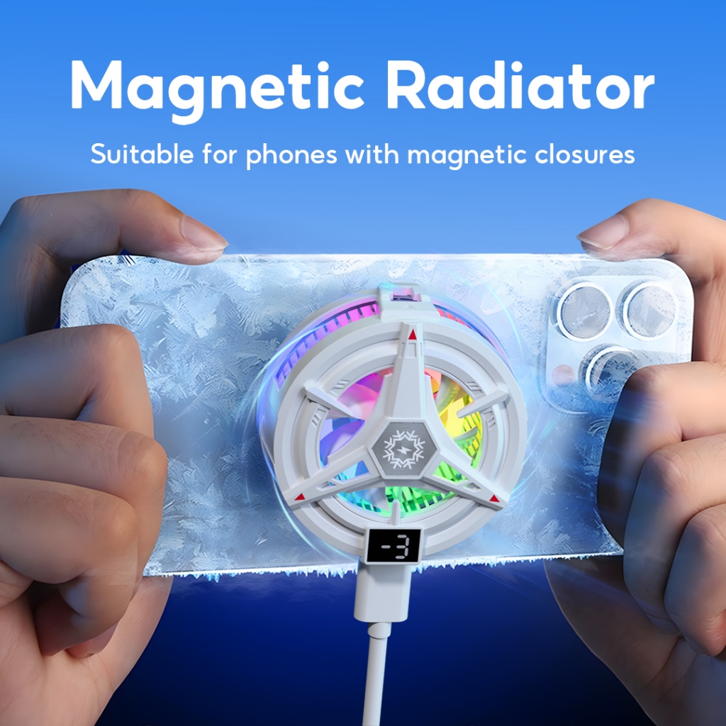 Yodevoe TL07/TL23 Kipas Pendingin Handphone Radiator Fancooler Pendingin Semiconductor Cooler Hp Cooling Fan Gaming Clip-on Magnetic Mobile Phone Game Cooling HP Ponsel Hitam - Gambar 3