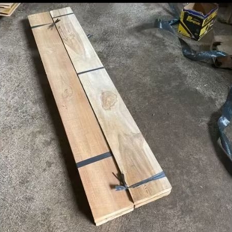Papan Kayu Tebal 3 Cm Jati Perhutani Allgrade Ukuran 3x8 cm Serut Halus - senaly - - Gambar 3