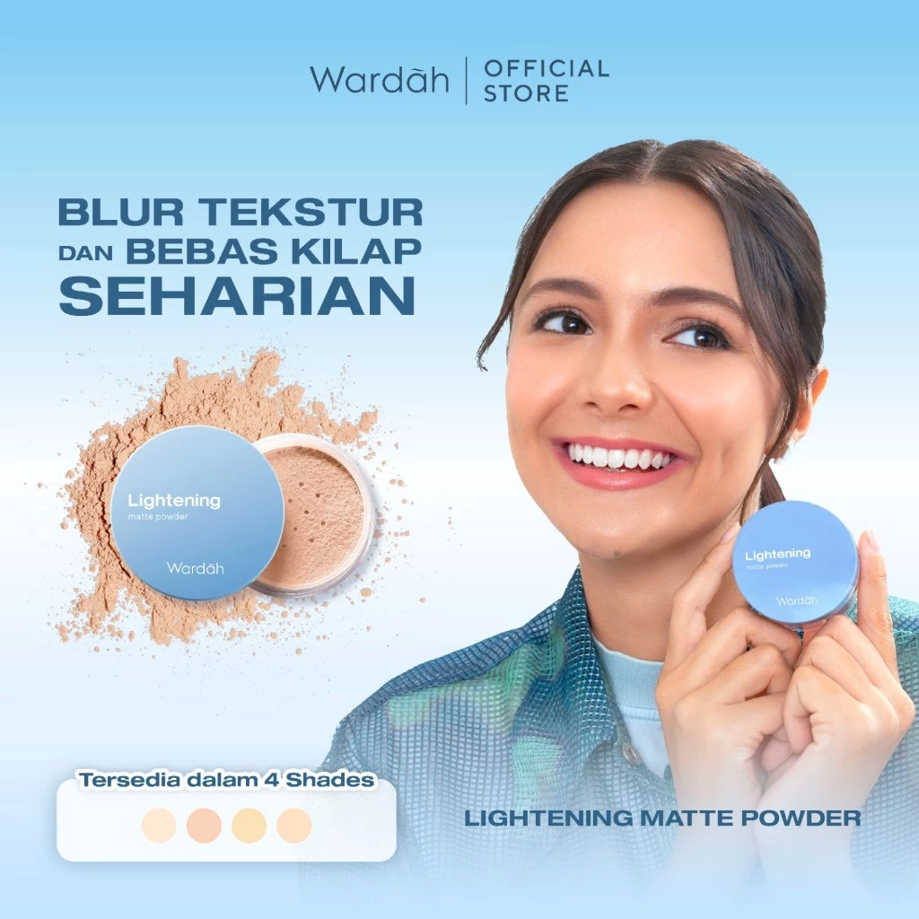 WARDAH Loose Powder Lightening Matte Powder 20 g Bedak Tabur dengan Smooth Matte Finish yang Diformulasikan dengan SPF 20 PA dan Serum Niacinamide Untuk Hasil Makeup Flawless dan Cerah Cocok Dipakai dengan Cushion - Makeup