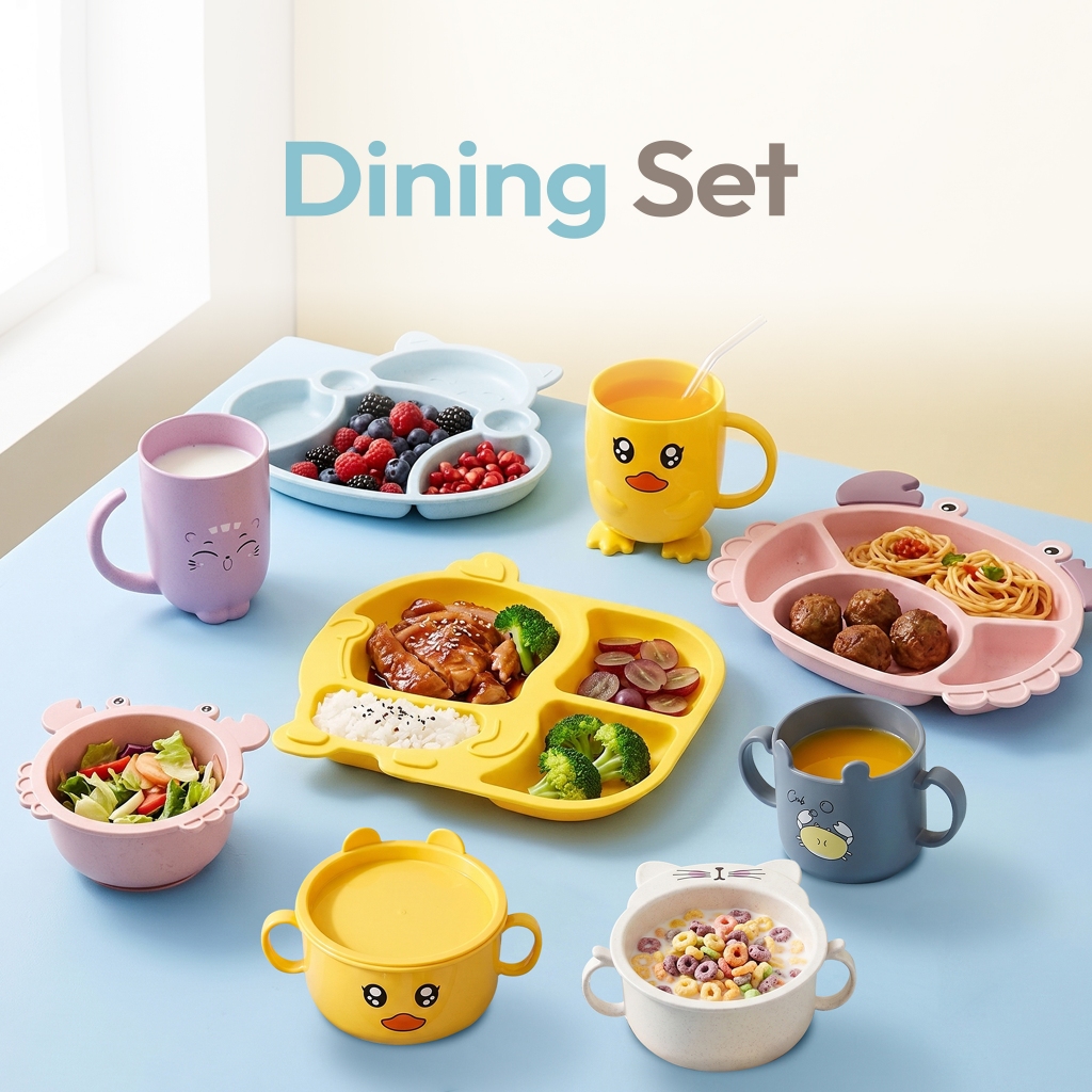 Alat Makan Anak Piring Gelas Mangkuk Anak Free Sendok Garpu Sumpit Lucu BPA Free