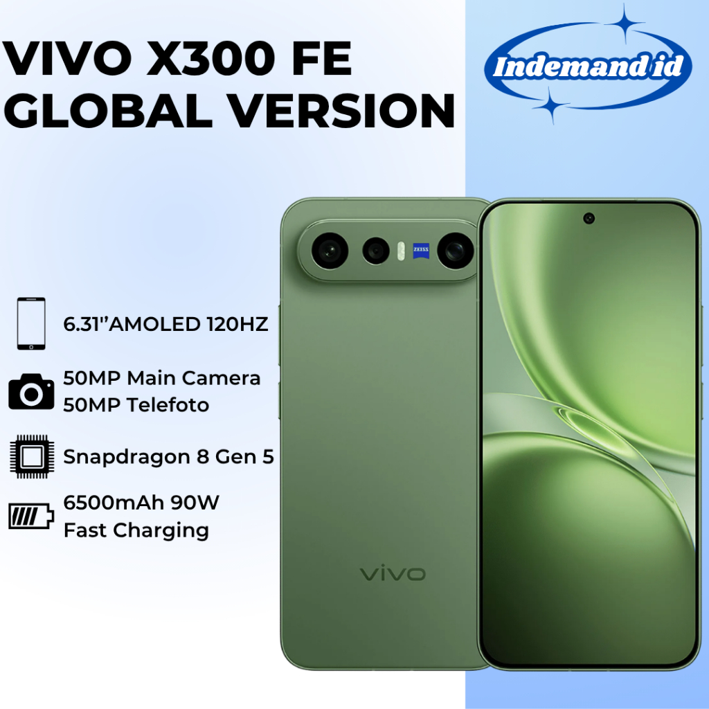 Vivo X300 FE Global Version 5G 6.31''AMOLED 120HZ Snapdragon 8 Gen 5 6500mAh 90W 50MP Main 50MP Telefoto