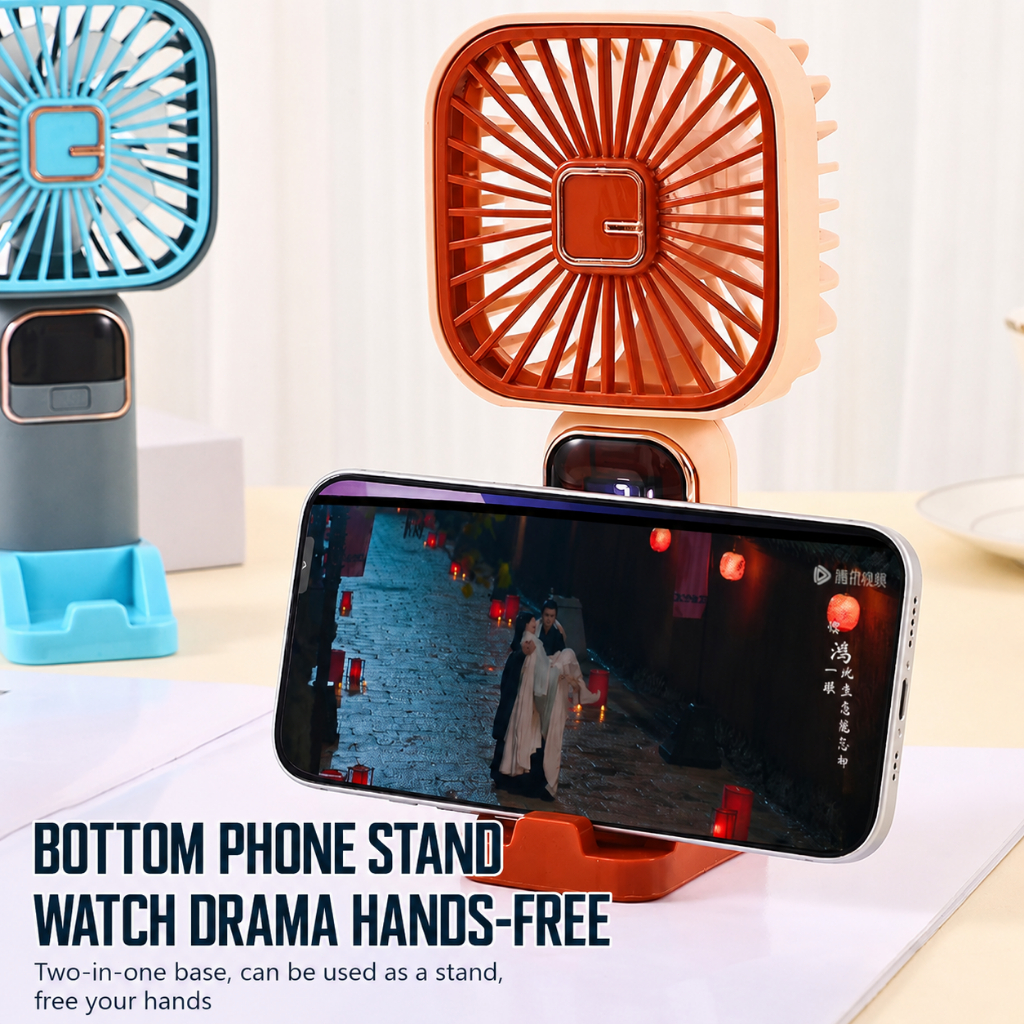 Kipas Angin Mini Portable Usb / Kipas Tangan Mini Genggam / Kipas Genggam Mini 5-Speed Wind LED Display - Gambar 2