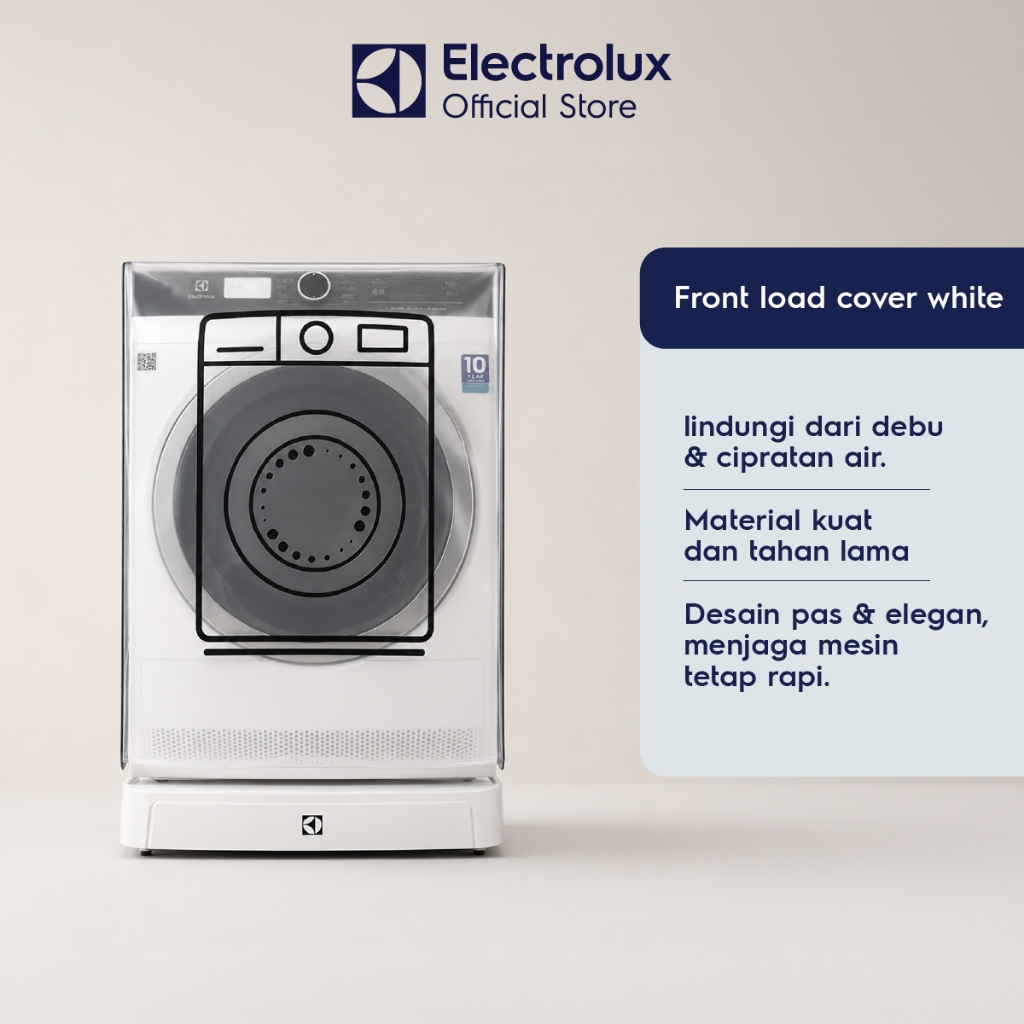 Electrolux Accessories - Cover / Penutup Mesin Cuci Front loading (WHITE)