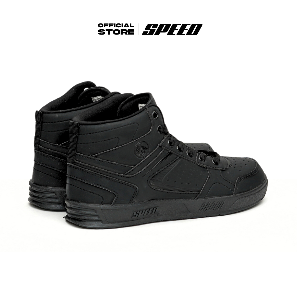 Speed - Royal Hi Kiddy - Sepatu Sneakers Sekolah Formal Hitam pria wanita dewasa Uk 37-42 - Gambar 4