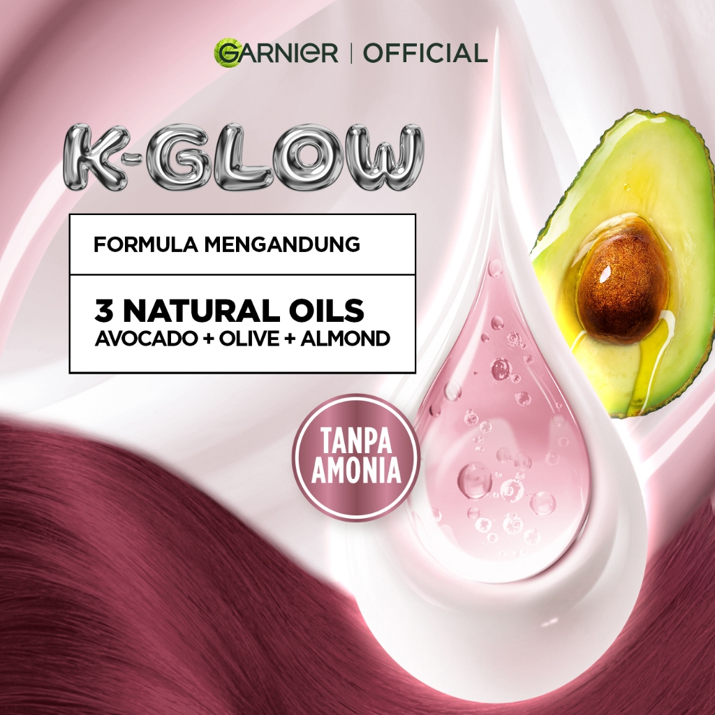 [INOVASI BARU] Garnier Hair Colour K-Glow Sachet 20ml - Hair Color Korean Glow Kglow Permanent Cat Rambut Tanpa Amonia Creamy Nudes Nyala Tanpa Bleaching Semir Rambut Tutup Uban - Gambar 4