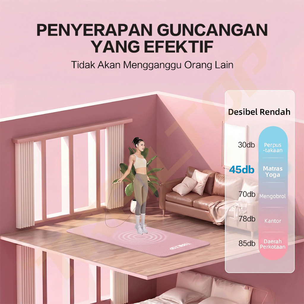 TrailTop Yoga Mat NBR Matras Olahraga Matras Yoga Anti Slip Karpet Olahraga Tebal 8/10mm - Gambar 4