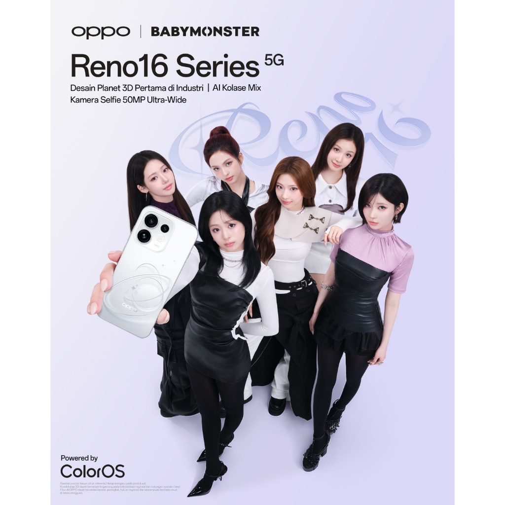 [NEW] OPPO Reno16 5G 8GB+256GB/12GB+256GB [3D Pop Planet Design, AI Remix Collage, 50MP Ultra Wide Selfie Camera] - Gambar 2
