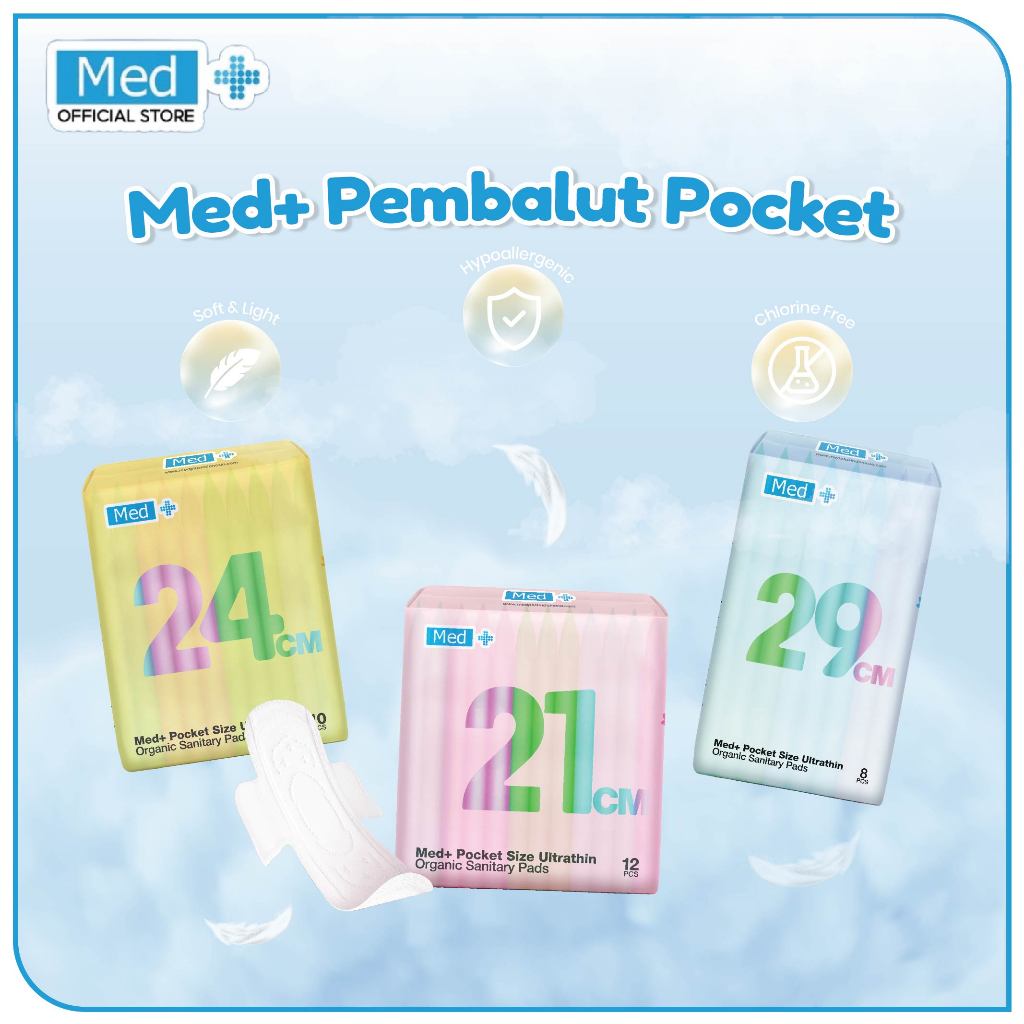 Med+ Pembalut Pocket Size Ultrathin / Pembalut Organik (Chlorine free)