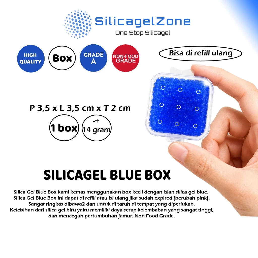 Silica Gel Blue Box Serap Lembab Anti Jamur