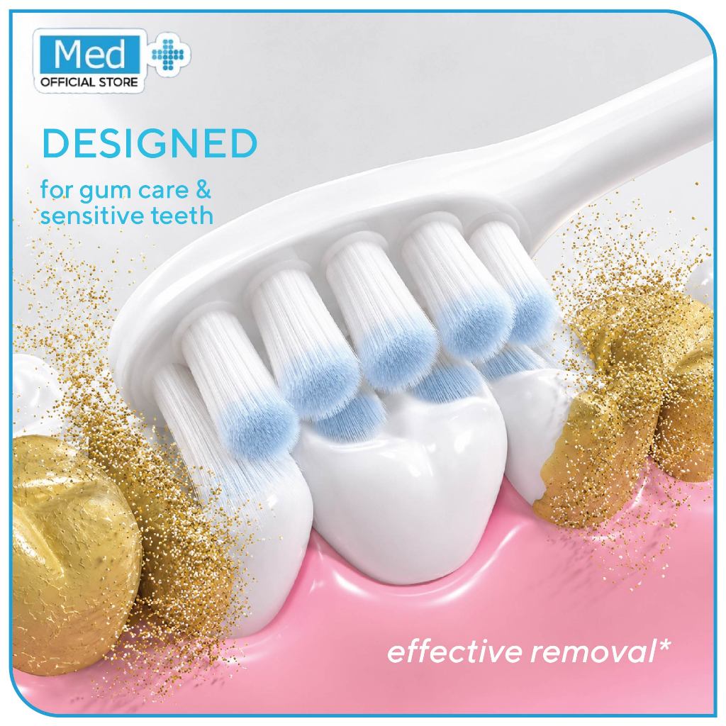 Med+ Sikat Gigi Ultra Clean Soft Toothbrush Bulu Halus 0.01mm - Ultra Soft untuk Gigi & Gusi Sensitif - Gambar 3