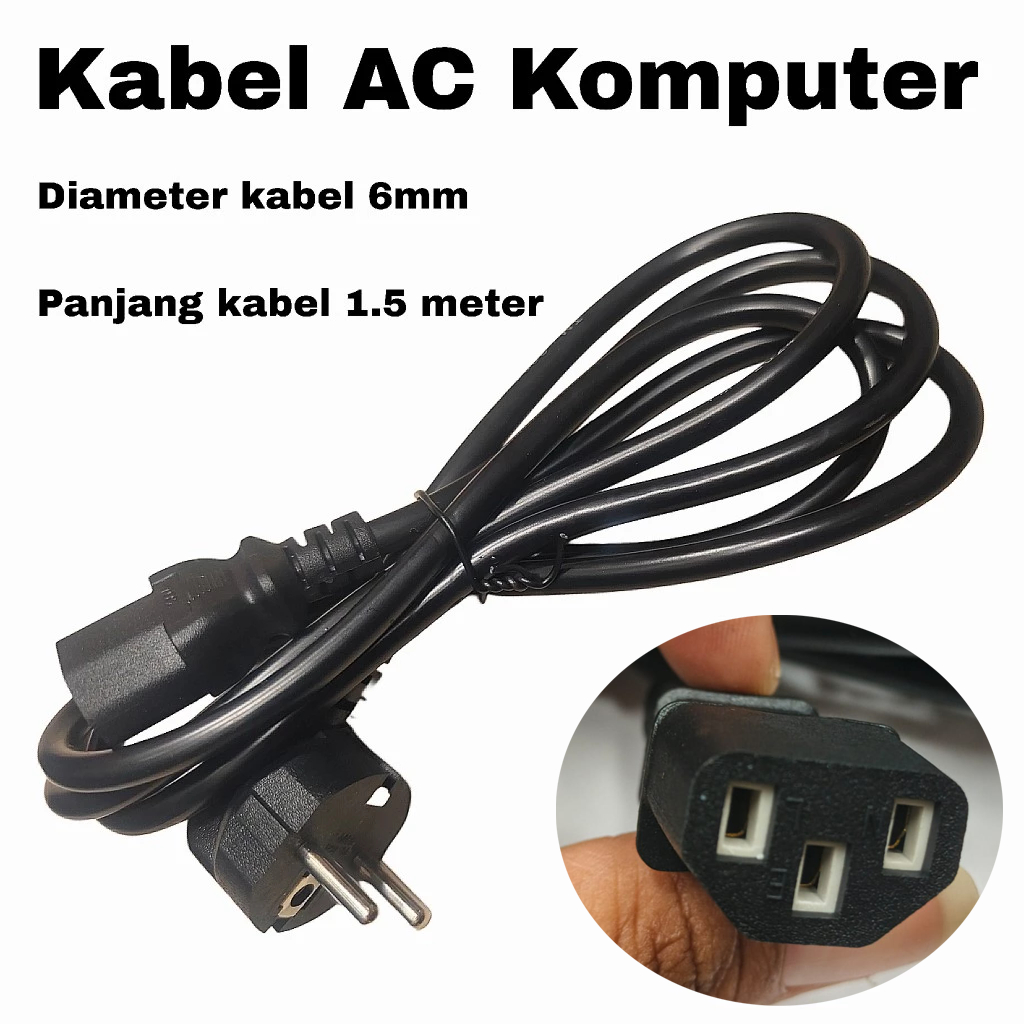 Computer AC Cable Power CPU Jack Length 1.5 meters | Shopee Singapore