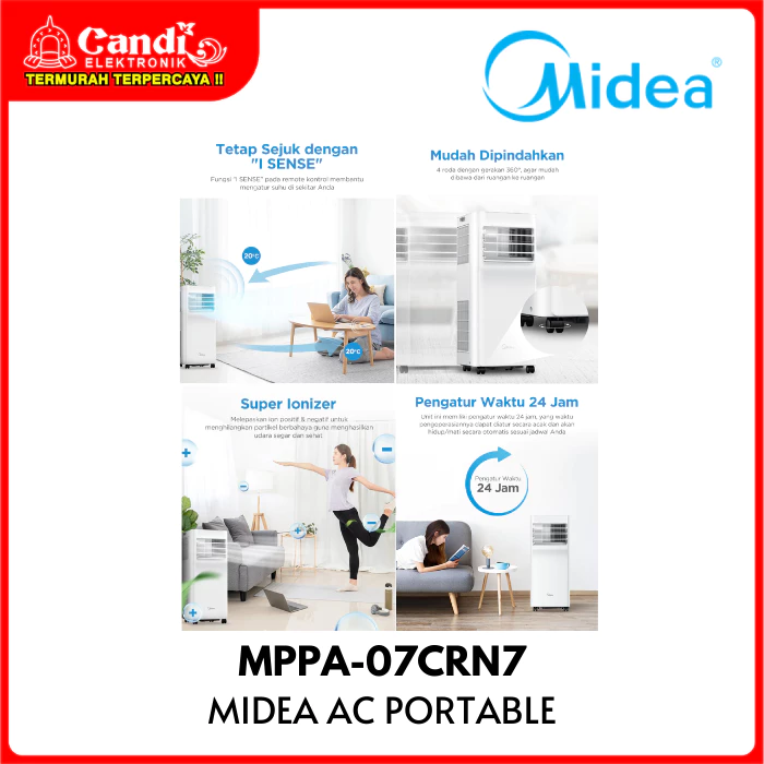 MIDEA Air Conditioner AC Portable 0,75 PK MPPA-07CRN7 - Gambar 4