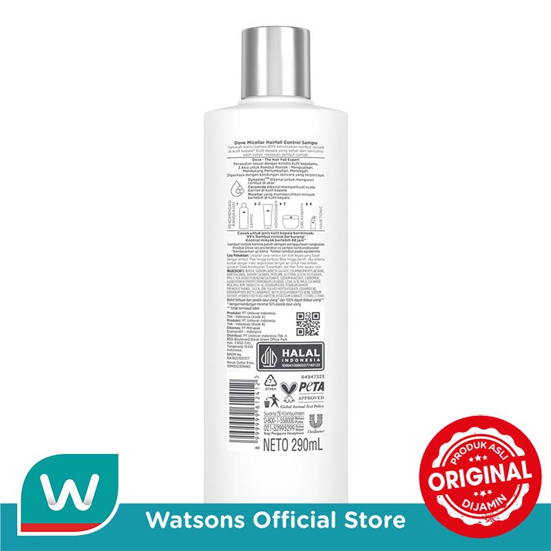Dove Shampoo Micellar Hairfall Control 290ml - Gambar 3