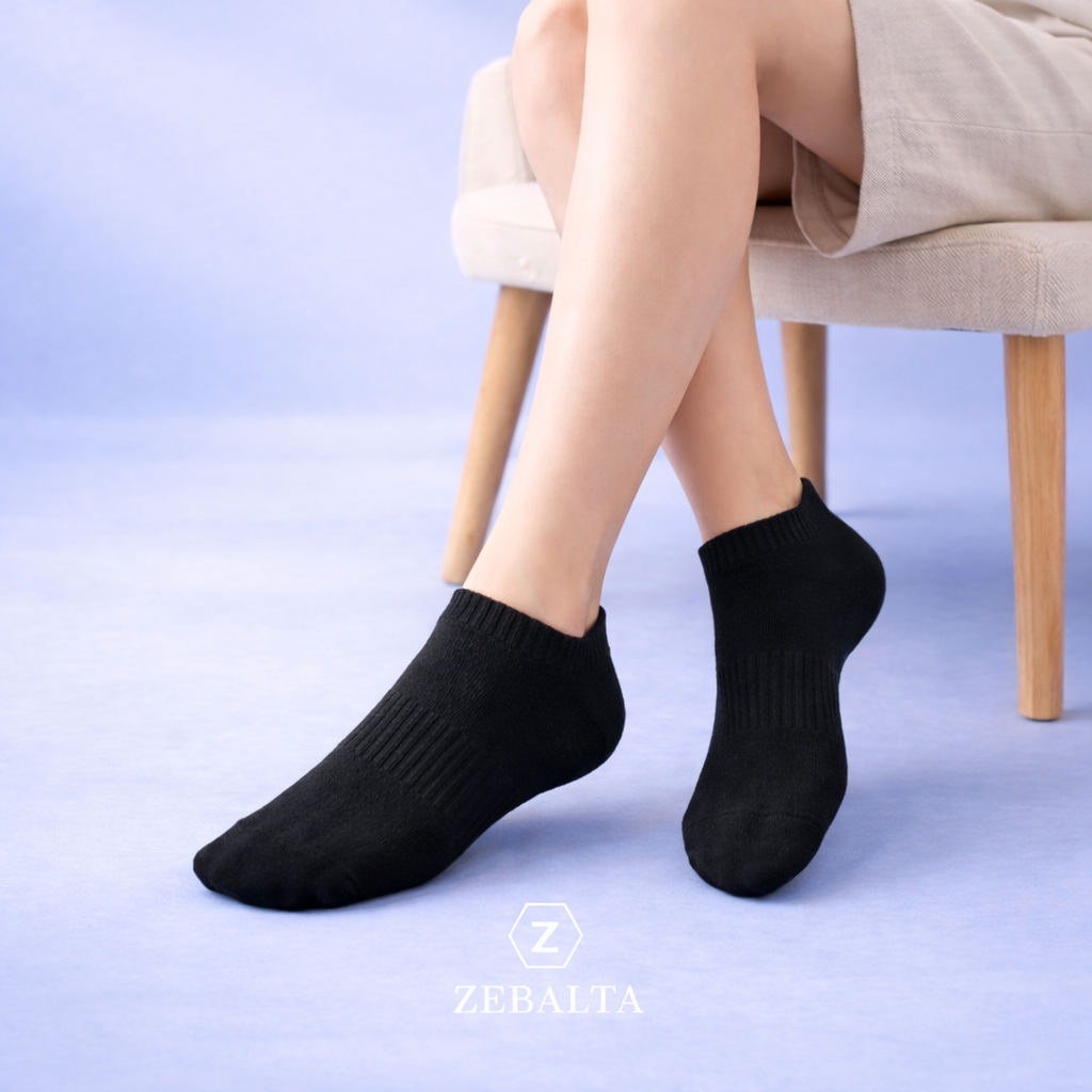 ZEBALTA - Kaos Kaki Pendek Karet Tengah Tebal Pria Wanita