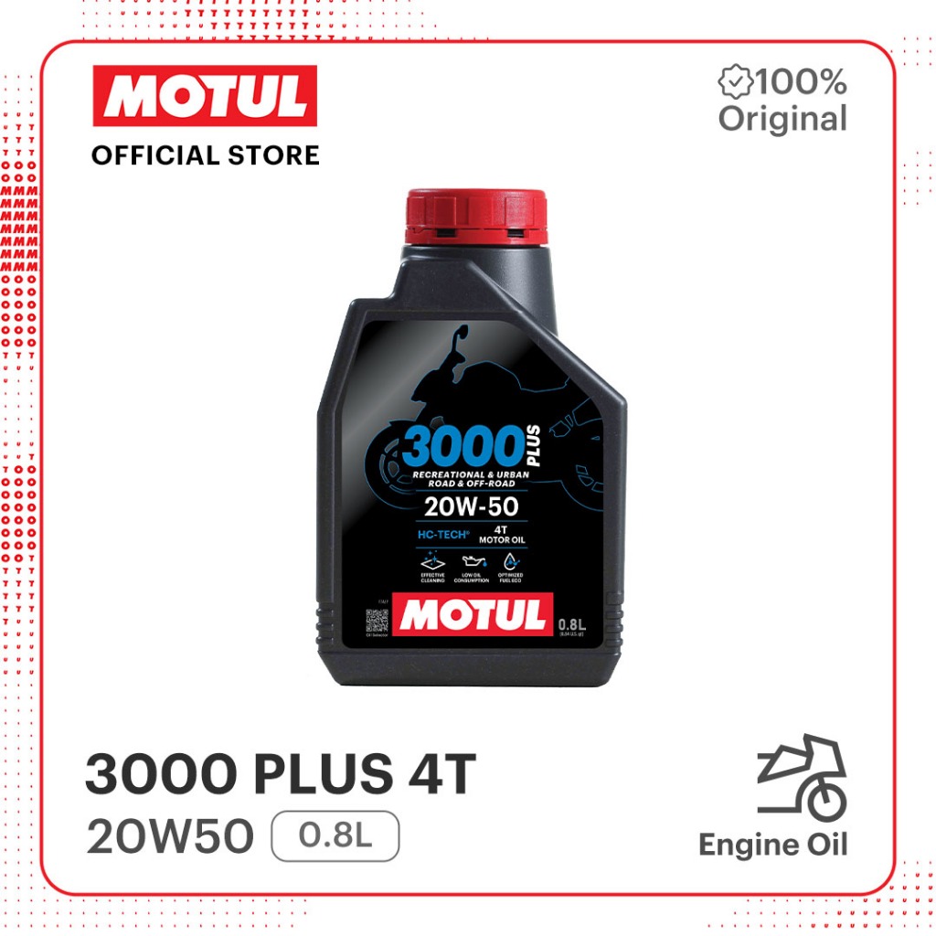 Oli Motor Motul 3000 PLUS 4T 20W50 0.8L II - Gambar 2